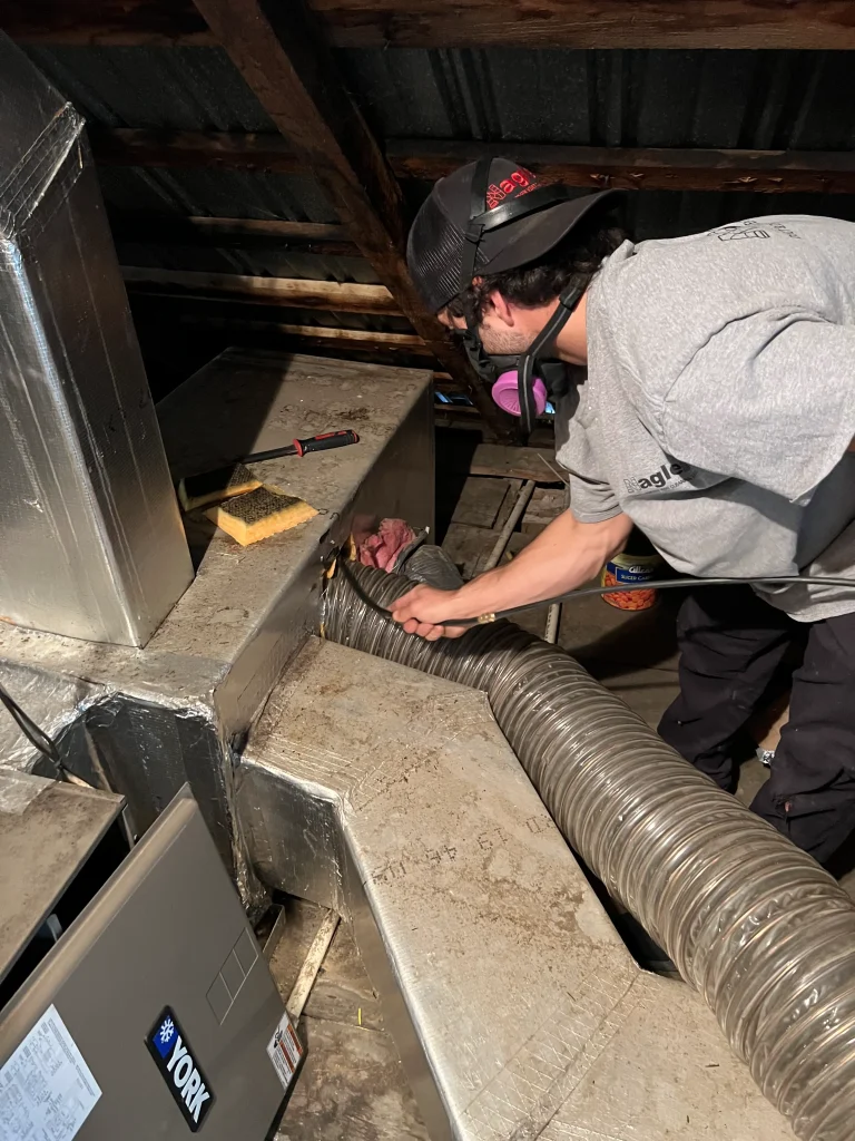 Started cleaning air duct